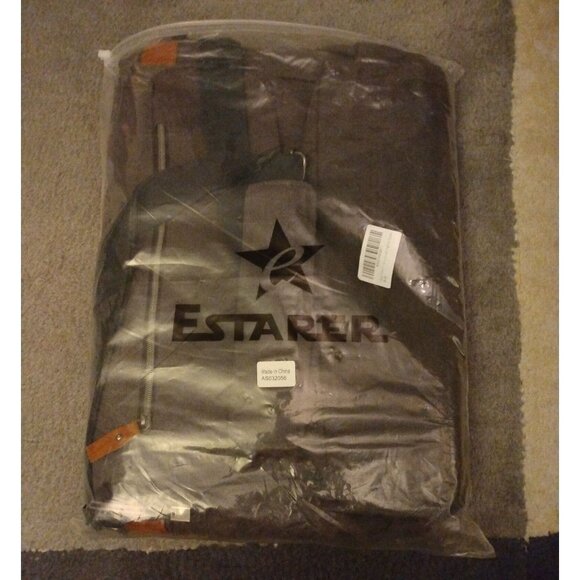 Men’s Grey Canvas Water Resistant Messenger Bag 15.6” Laptop Shoulder Bag - Picture 12 of 12